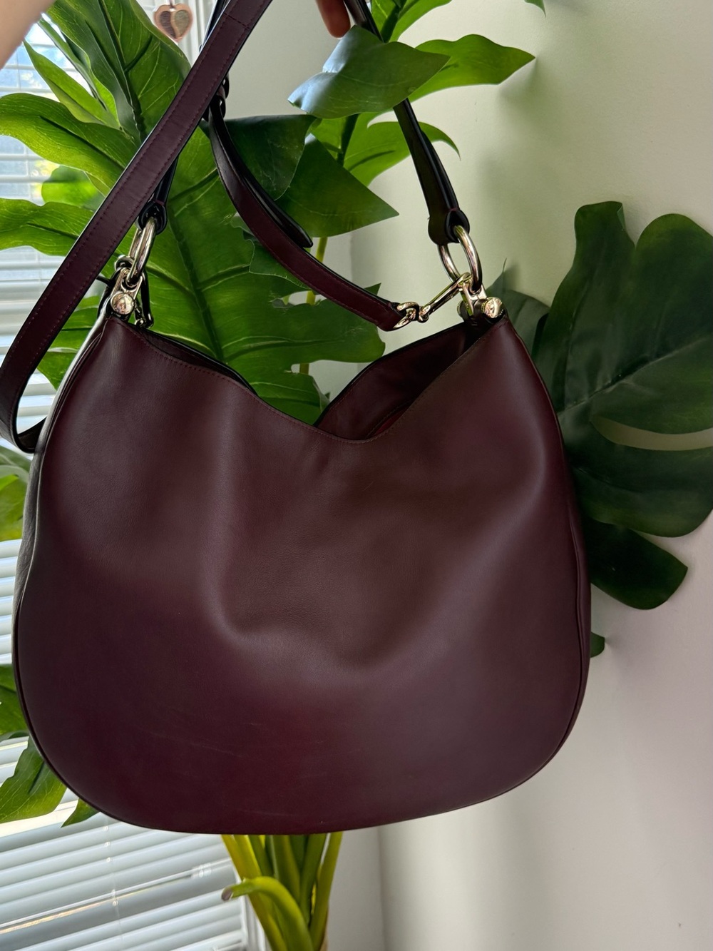 Coach Smooth Leather Hobo Bag in Deep Wine - Picture 4 of 14